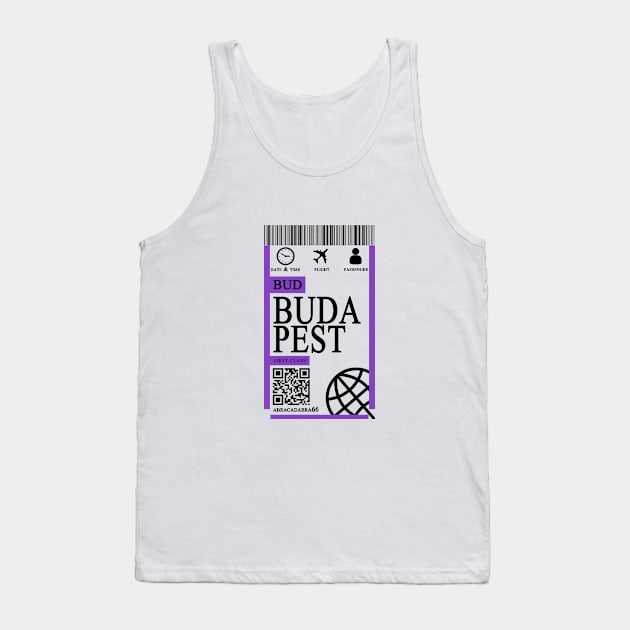 budapest flight ticket boarding pass Tank Top by 